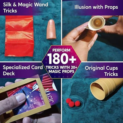 Child performing magic tricks with Klever Kits set
