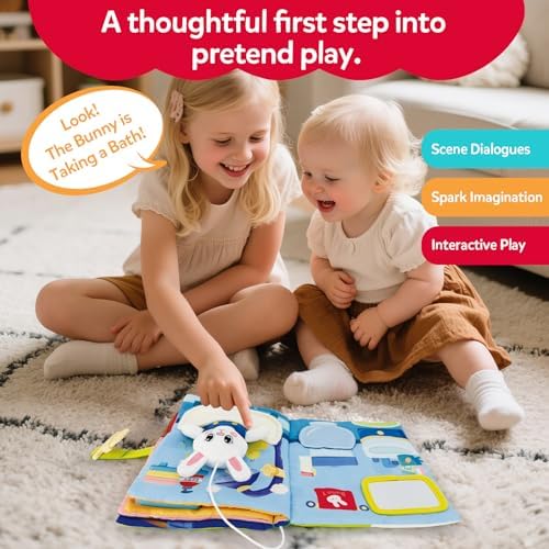 Detailed view of 12 fine motor skill activities in busy book