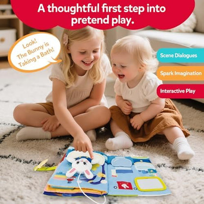 Detailed view of 12 fine motor skill activities in busy book