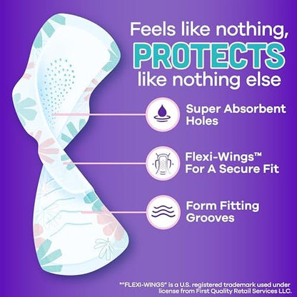 Always Radiant FlexFoam technology demonstration showing thin absorbent pad