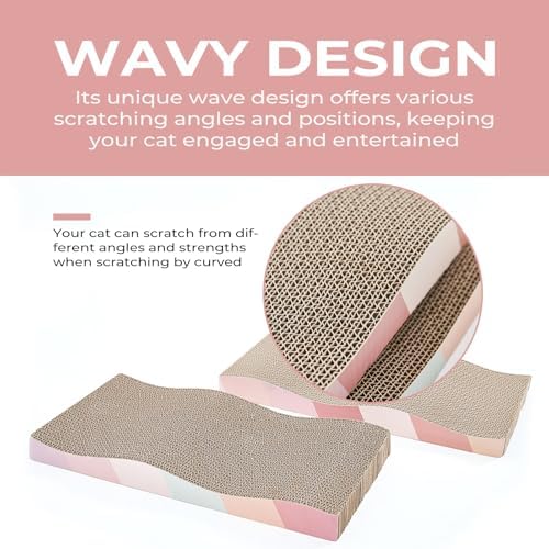Two pieces of eco-friendly biodegradable cardboard scratchers stacked together