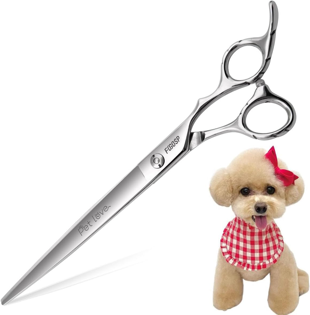 Ergonomic dog chunker shears for blending and styling pet fur