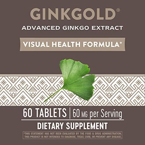 Nature's Way Ginkgold Eyes bottle showing tablet count and dietary claims