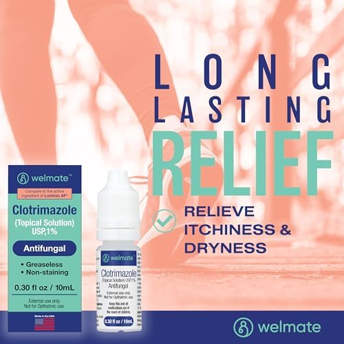 WELMATE antifungal solution 0.33 fluid ounce packaging highlighting the precise dropper-style tip