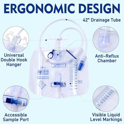 Daytime wearable leg bags for male incontinence