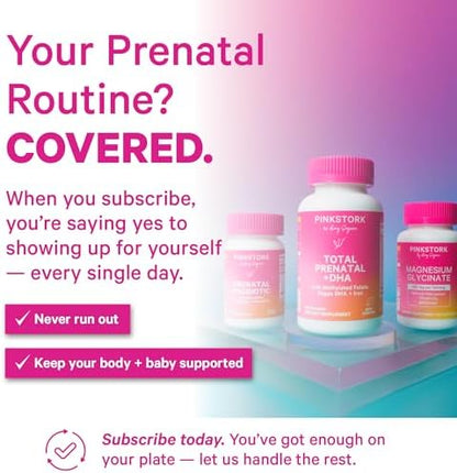 Authentic USA imported Pink Stork Total Prenatal vitamins with vegan DHA for pregnant women