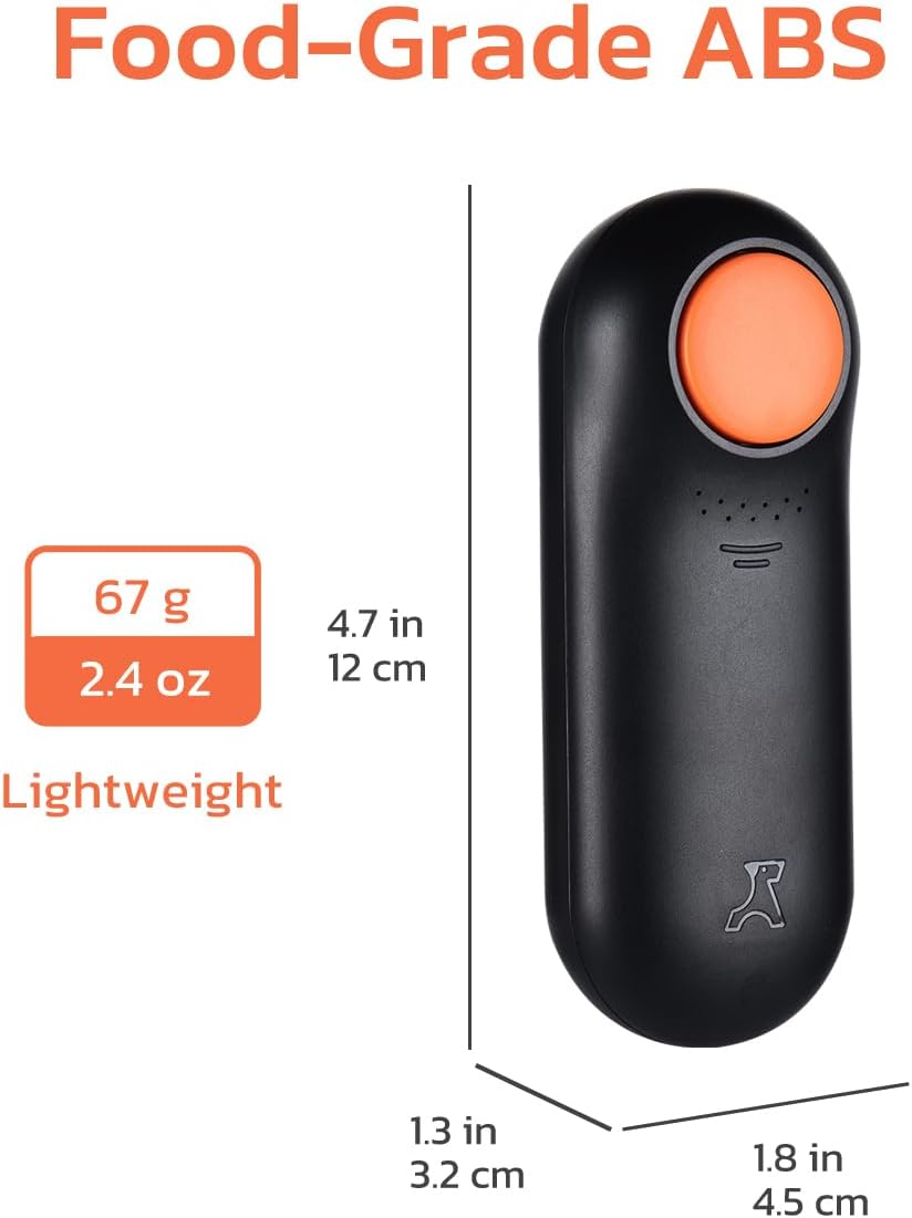 Clink Design lightweight food grade ABS puppy clicker tool highlighting its sleek portable design