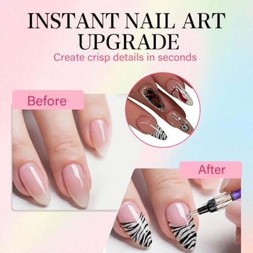 12 Colors Nail Art Pens Set, 2025 Upgrade Nail Art Markers, 0.5mm Fine Tip DIY Quick Dry Graffiti Dotting & Liner Pens for Gel Nails, 3D Nail Polish Pens for Painting, Nail Art Drawing Tool (1 Set) - Image 4