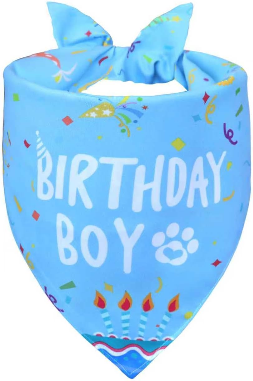 Dog Birthday Girl Bandana for Small Dogs - Reversible Pink Confetti Tie-On Scarf, Happy Birthday Party Outfit Puppy Gift, 9-14" Neck - Image 9