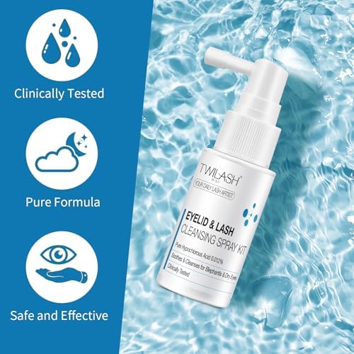 Hypochlorous acid eye wash bottles for blepharitis and dry eye relief.