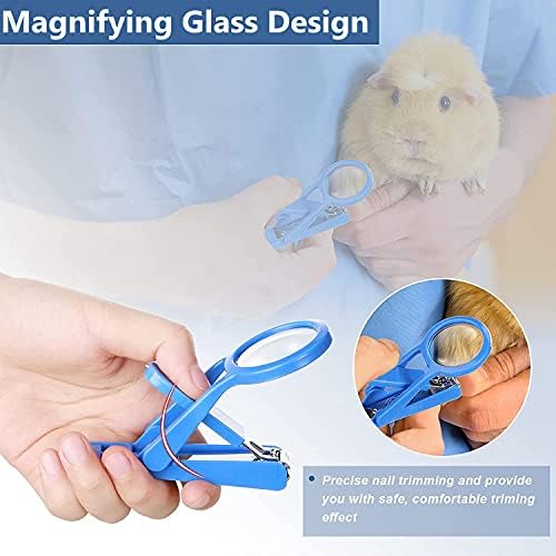 Close-up of magnifying lens on rabbit nail clipper