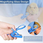 Close-up of magnifying lens on rabbit nail clipper