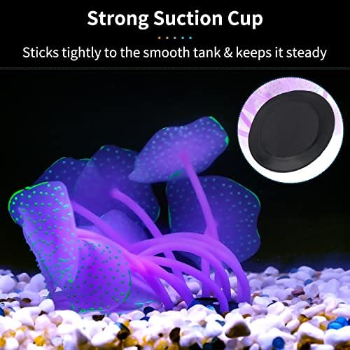 Uniclife fluorescent fish tank decoration close up showing soft flexible silicone textures