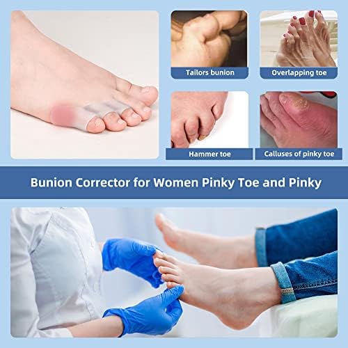 Washable and reusable little toe straightener showing flexible medical grade material stretching