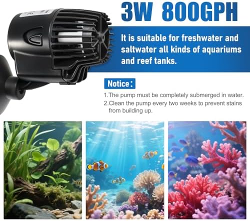 DaToo ultra quiet aquarium wavemaker creating natural currents in freshwater setup