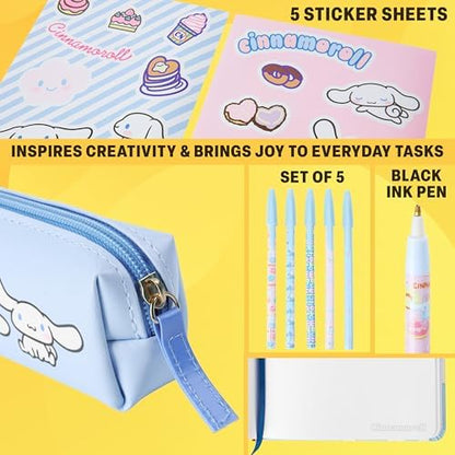 Five sheets of colorful Kawaii anime stickers included in the set
