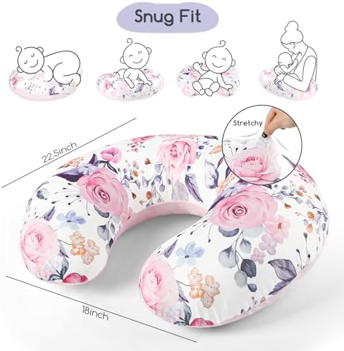 Pea Pod nursing pillow cover fitted on a standard pillow