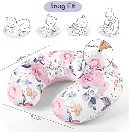 Pea Pod nursing pillow cover fitted on a standard pillow