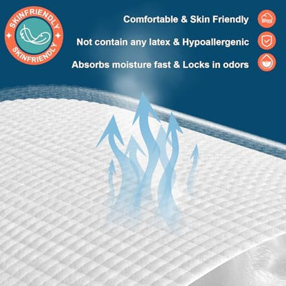 Side view of AAY 100 count disposable bed pad bulk packaging