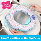 Underneath view of the GUBB toddler potty seat illustrating the secure non-slip base design.
