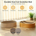 FUKUMARU cardboard scratcher bowl placed next to a living room sofa as a modern furniture protector.