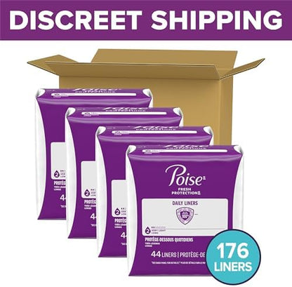 Poise 2 Drop Very Light Absorbency panty liners long length 4 pack bundle.