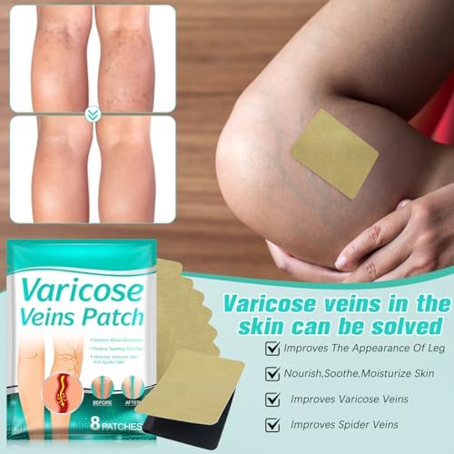 Infographic showing natural plant extracts and turmeric ingredients inside the professional leg care plaster.