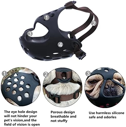 The quick-release buckle and collar attachment loop on the JYHY pet training muzzle.
