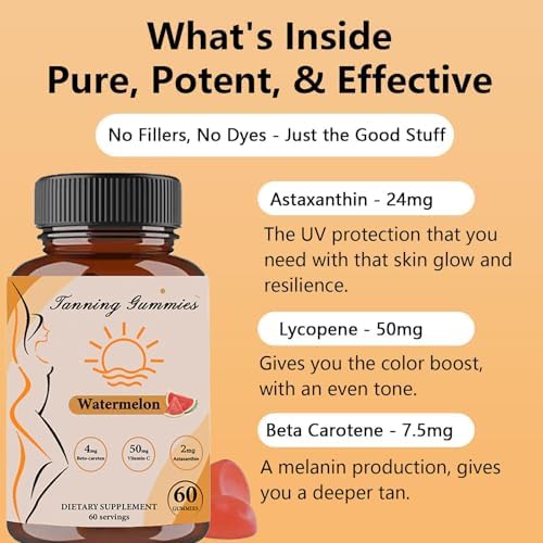 Astaxanthin and beta carotene tanning supplement ingredient highlights