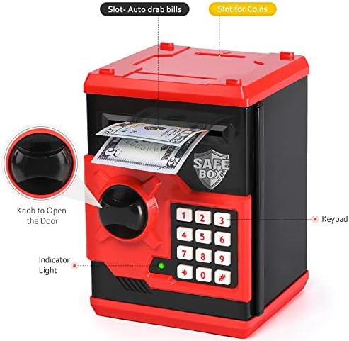 Vcertcpl kids safe money jar showing the top coin insertion slot for easy depositing.