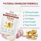 Premium aged garlic extract softgels for cardiovascular system and blood circulation support