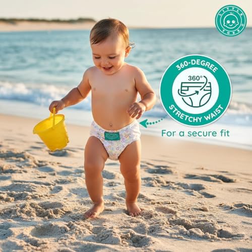 Eco friendly plant based baby swim diapers with tear away sides