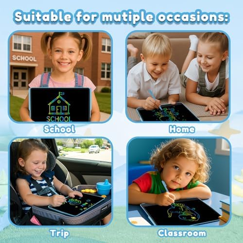 Pink portable electronic writing pad for kids travel activities