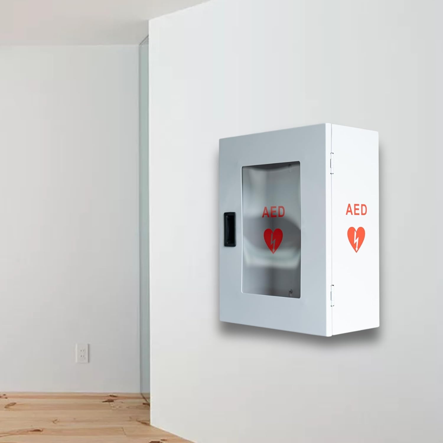 ISOP AED Storage Cabinet front view wall mounted emergency box