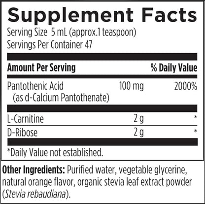 Bottle of Ribo-CarniClear liquid 8 fluid ounces size reference