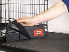 Close up view of the water resistant and hair repellent nylon material of The Paw Saver.