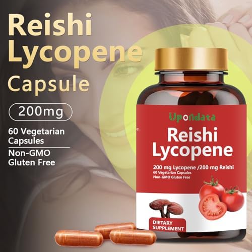 Authentic USA imported GANOHERB Lycopene capsules nutrition facts label showing ingredient details.