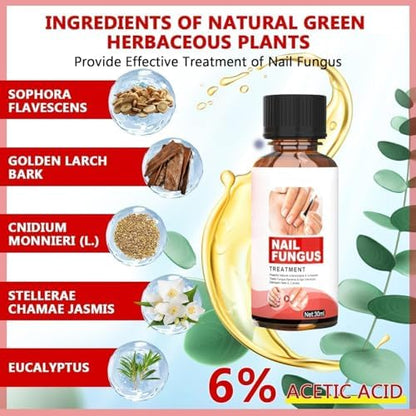 Natural plant extract nail fungus solution being applied to a discolored toenail.