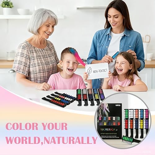 12 color temporary hair chalk set palette display