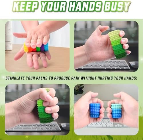 Asiowely spiky sensory stim tool showing detachable magnetic blocks
