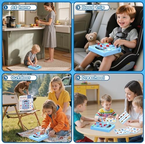Tozuoup sensory fidget board being used by a young child to develop fine motor skills.