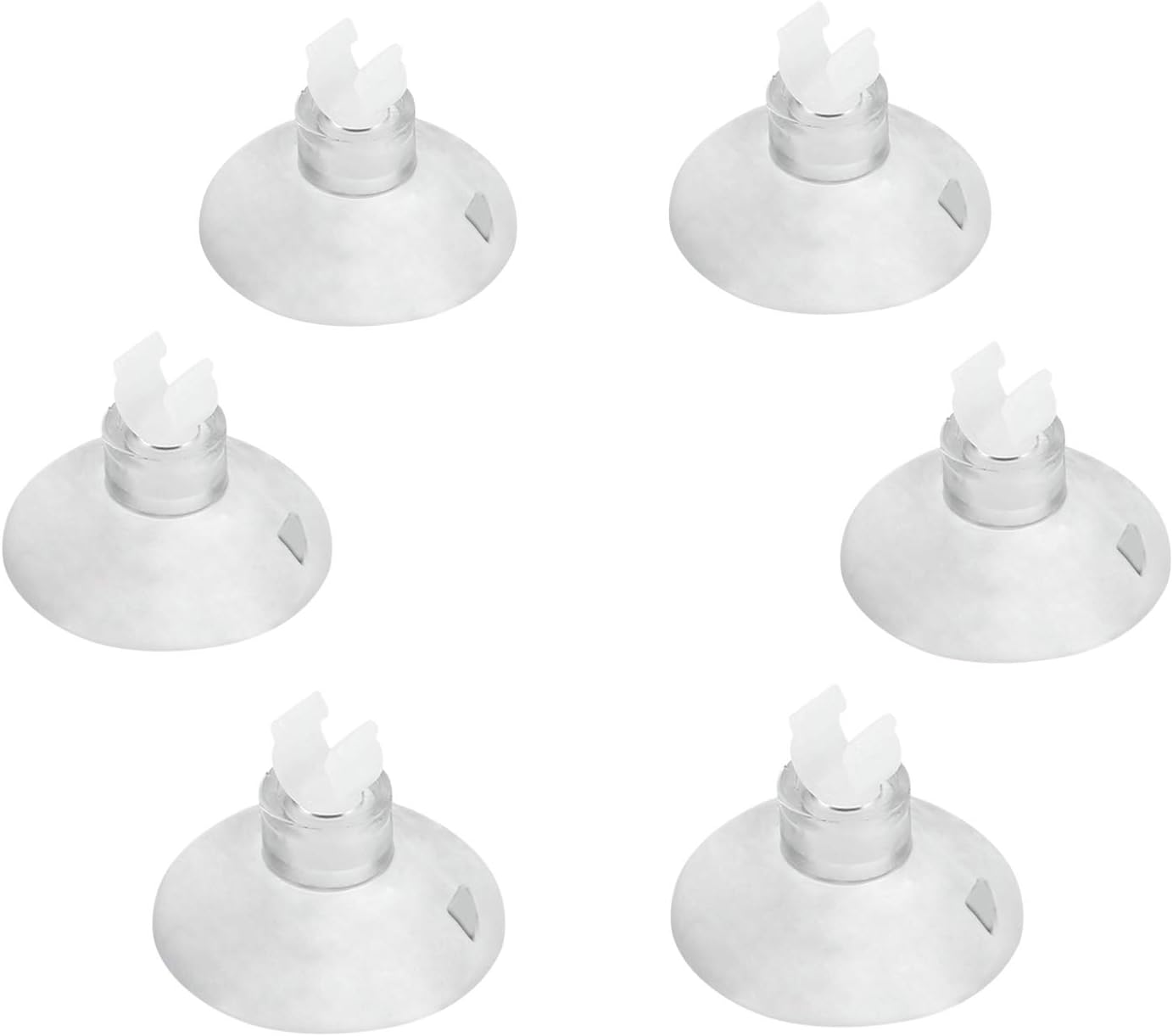 Pawfly aquarium suction cup clips front view holding clear fish tank airline tubing.
