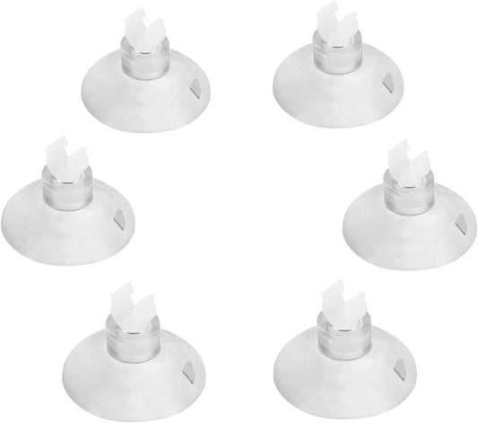 Pawfly aquarium suction cup clips front view holding clear fish tank airline tubing.