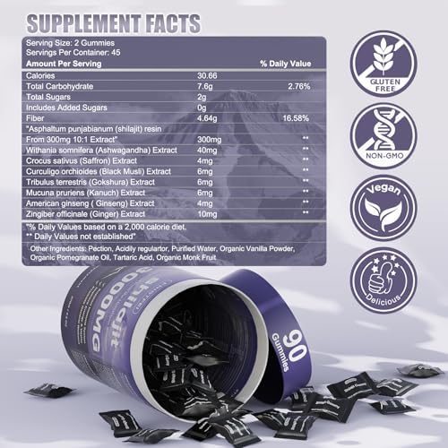 Fristfei Shilajit 3000MG gummies showing individual packaging design for freshness