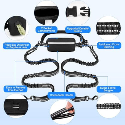 Philorn dog leash with storage pouch attached
