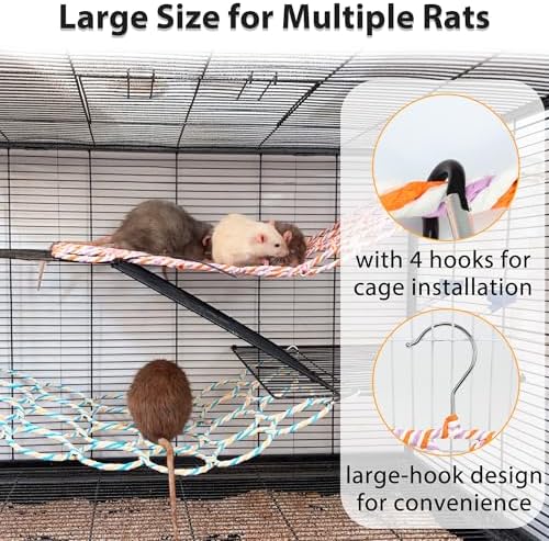 Durable metal hook attachment for cage climbing toy