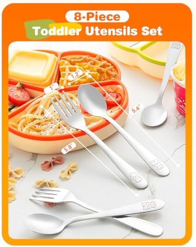 Blvtoios child-sized stainless steel fork and spoon set