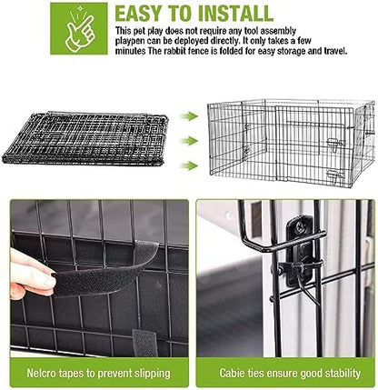 GUTINNEEN Rabbit Pet Playpen Bunny Run Extension Indoor Small Animal Pen (Playpen Only) - Image 7