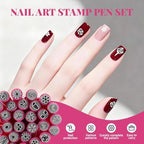 MervothixA nail art kit components inside clear storage tray