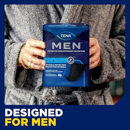 Tena Men 58 count box demonstrating authentic USA imported premium quality